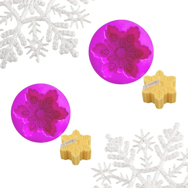 MoldBerry MoldBerry Silicone Candle Mold Snowflake Candle Mould Christmas Special Party Gifting Diwali Multipurpose Candle Mould Candle Moulds for Candle Making Multicolor PK2