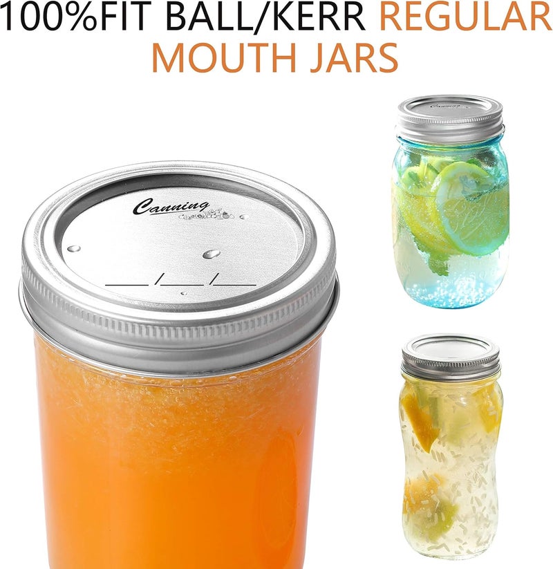 EvaHab 200- Count,Regular Mouth Canning Lids for Ball, Kerr Jars - Split-Type Metal Mason Jar Lids for Canning - Food Grade Material, 100% Fit & Airtight for Regular Mouth Jars (200 Pack Regular Lids) - Image 4