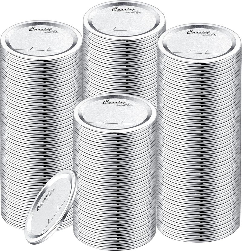 EvaHab 200- Count,Regular Mouth Canning Lids for Ball, Kerr Jars - Split-Type Metal Mason Jar Lids for Canning - Food Grade Material, 100% Fit & Airtight for Regular Mouth Jars (200 Pack Regular Lids) - Image 1