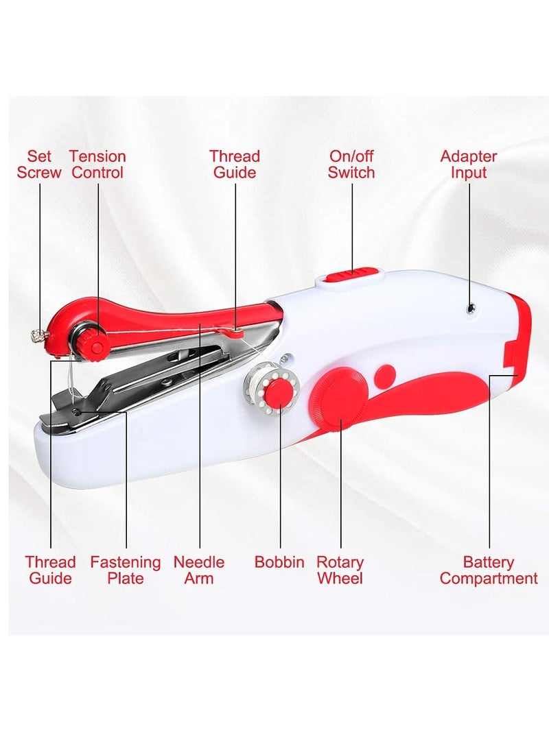 Handheld Sewing Machine, Hand Sewing Tool with Sewing Kit Mini Portable Sewing Machine Home Quick Repair and Sewing Craft Essentials Easy to Use and Fast Sewing Suitable for Clothes Curtain Sheets - Image 2