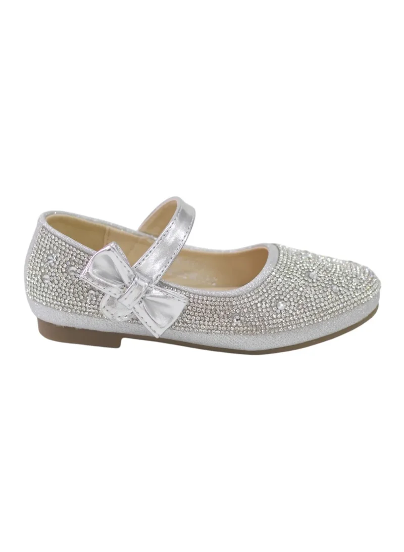 LAMARAPARIS INFANT GIRLS SAYDEE DIAMANTE BALLERINA SILVER