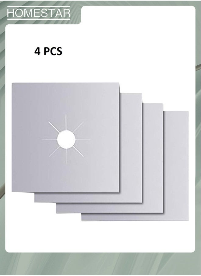 HOMESTAR 4-Piece Non Stick Reusable Gas Stove Protector, Gas Range Protectors for Kitchen Cuttable Easy to CleanGas Stove Burner Cover  - Image 1