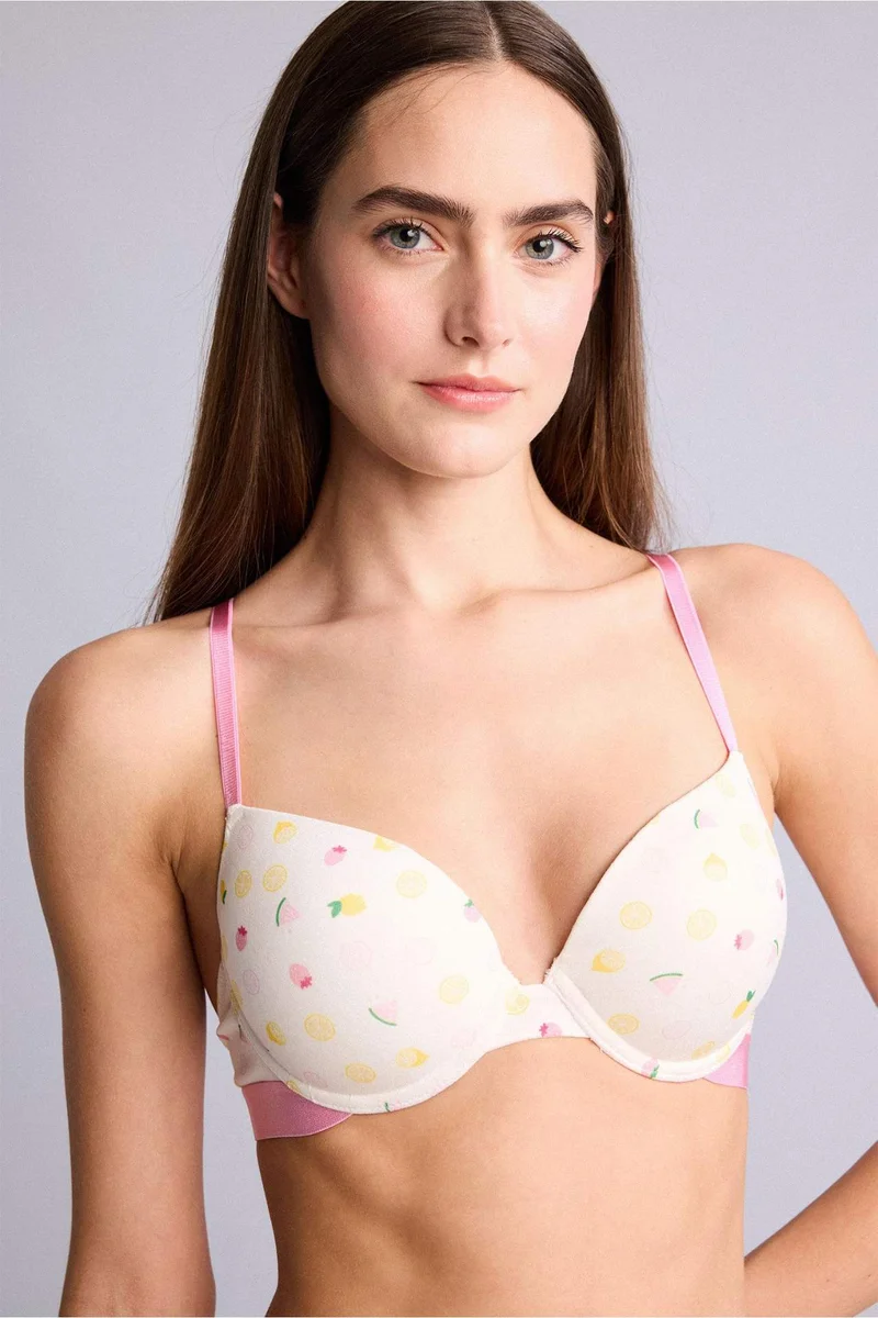 DeFacto Fruit Patterned Padded Underwired Bra