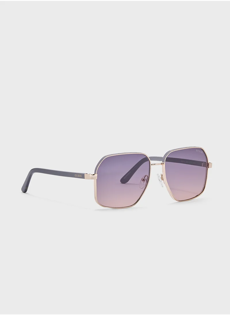 جس Uv-Protected Oversized  Sunglasses