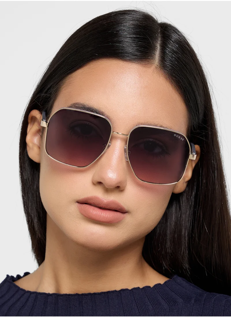 جس Uv-Protected Oversized  Sunglasses