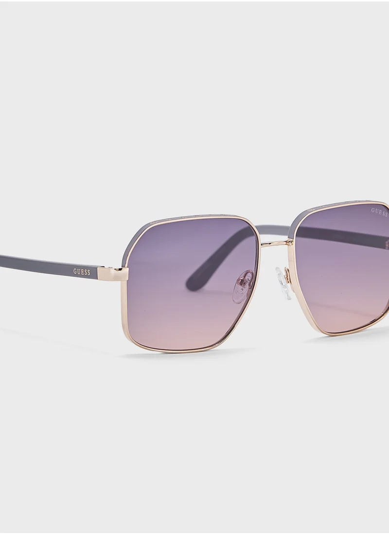 جس Uv-Protected Oversized  Sunglasses