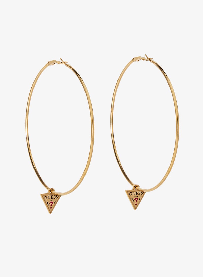 GUESS Hoop Earrings with Triangle Charm - Image 1
