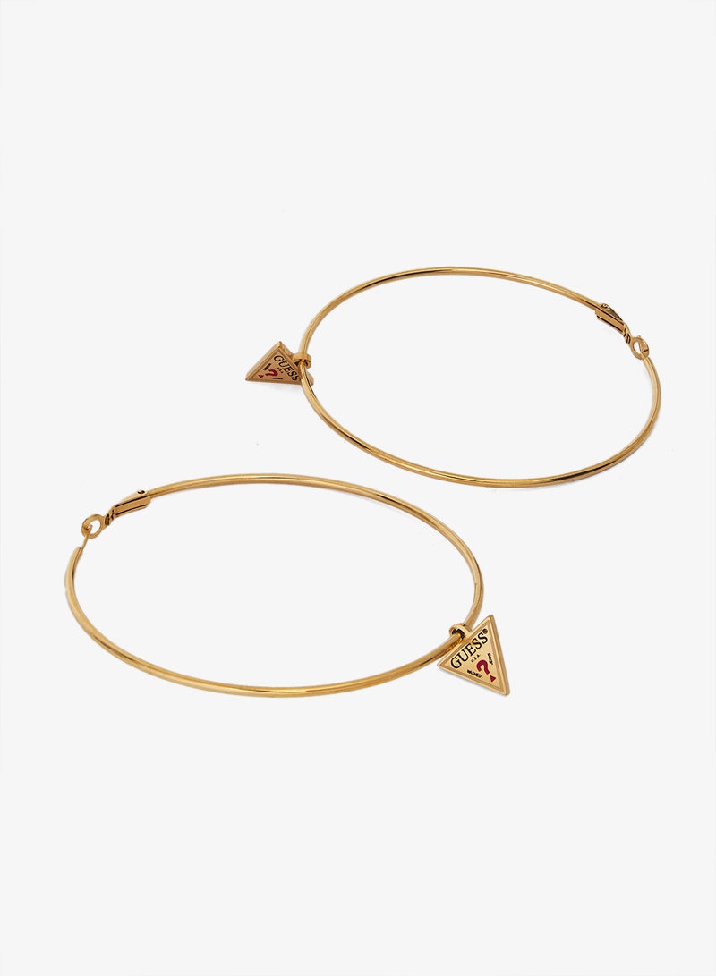 GUESS Hoop Earrings with Triangle Charm - Image 2