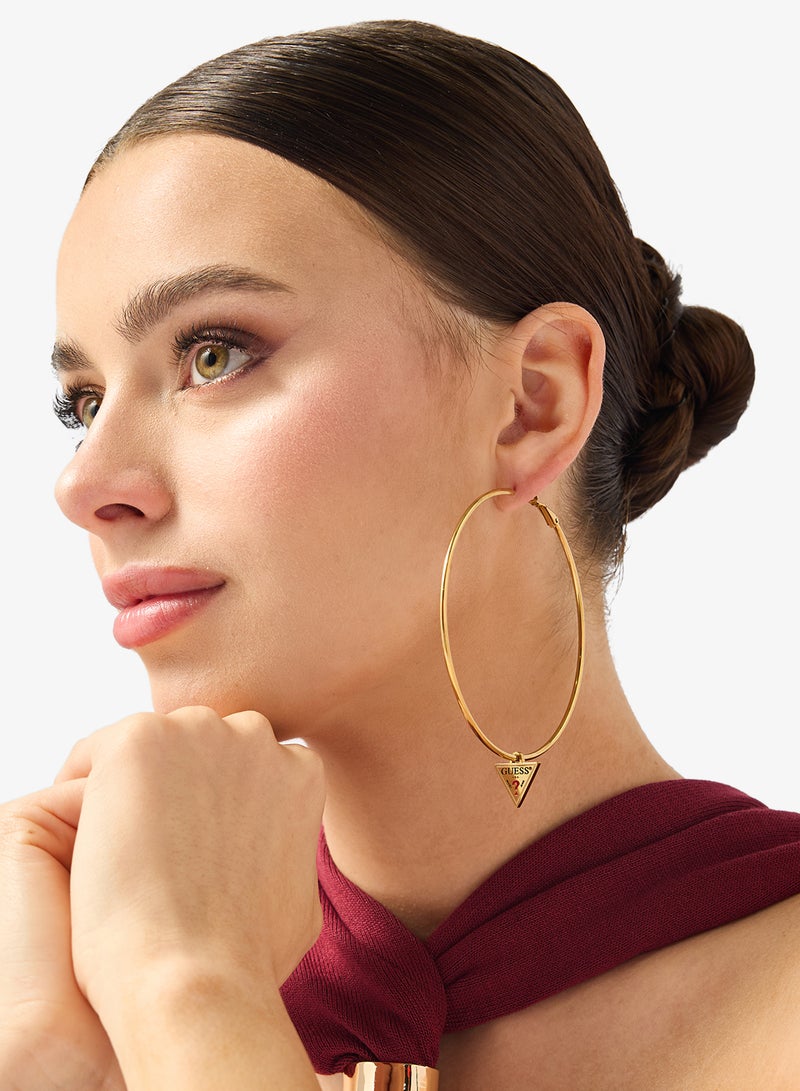 GUESS Hoop Earrings with Triangle Charm - Image 4