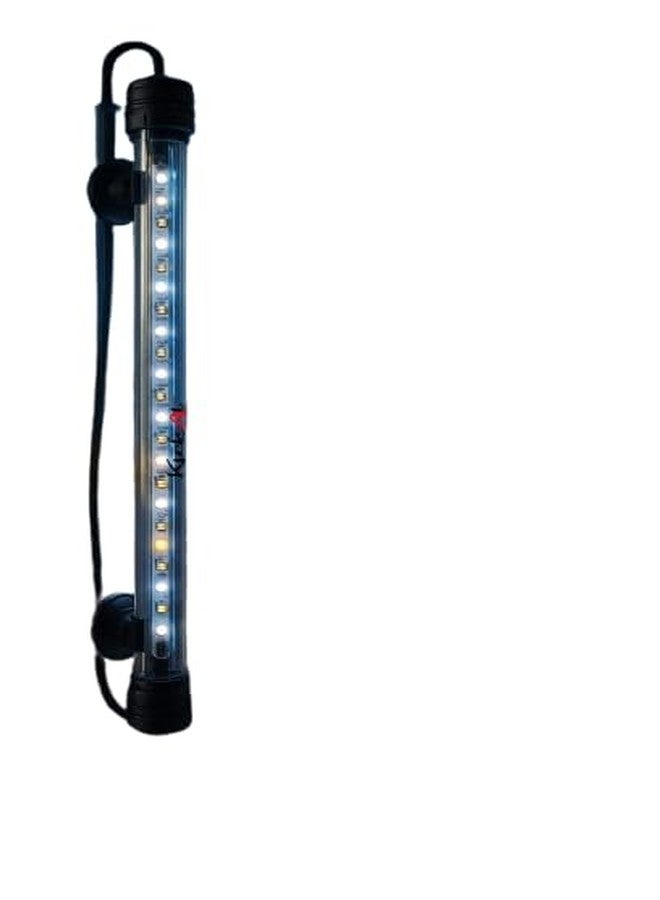 مصباح LED غاطس لحوض السمك من KickAt | مصباح مقاوم للماء لحوض السمك مزود بأكواب شفط | إضاءة LED زرقاء وبيضاء ساطعة لأحواض المياه العذبة والمالحة | أنبوب موفر للطاقة تحت الماء (30 سم، 18 واط) - Image 1