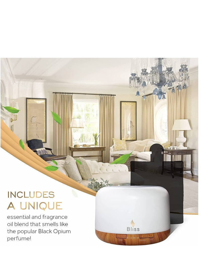 LIMOS - Humidifier Essential Oil Diffuser Ultrasonic Aromatherapy Fragrant Oil Vaporizer Timer and Automatic(White) - Image 1