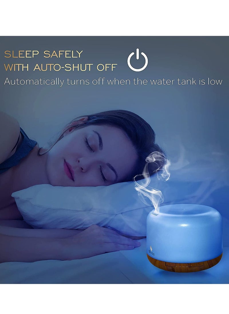 LIMOS - Humidifier Essential Oil Diffuser Ultrasonic Aromatherapy Fragrant Oil Vaporizer Timer and Automatic(White) - Image 1