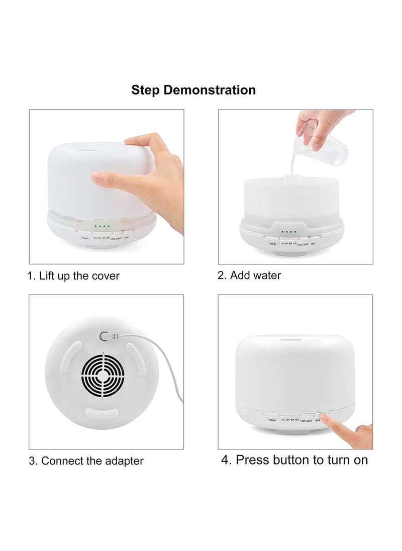 LIMOS - Humidifier Essential Oil Diffuser Ultrasonic Aromatherapy Fragrant Oil Vaporizer Timer and Automatic(White) - Image 1