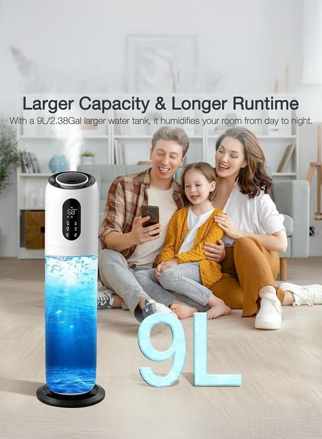 XiuWoo 9 L Large Humidifiers for Bedroom, 9L Ultrasonic Cool Mist Humidifier with Remote Control, Timer, 3 Speed Top Fill Cool Mist Humidifier for Bedrooms, Living Room, Offices, Plants, Babies - Image 5