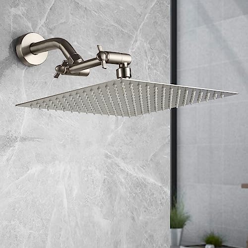 Pichrain Brushed Nickel Shower Extender Arm, Height & Angle Adjustable with Unique Locking Gear, 5 Inch Anti-Leak Arm - Image 3