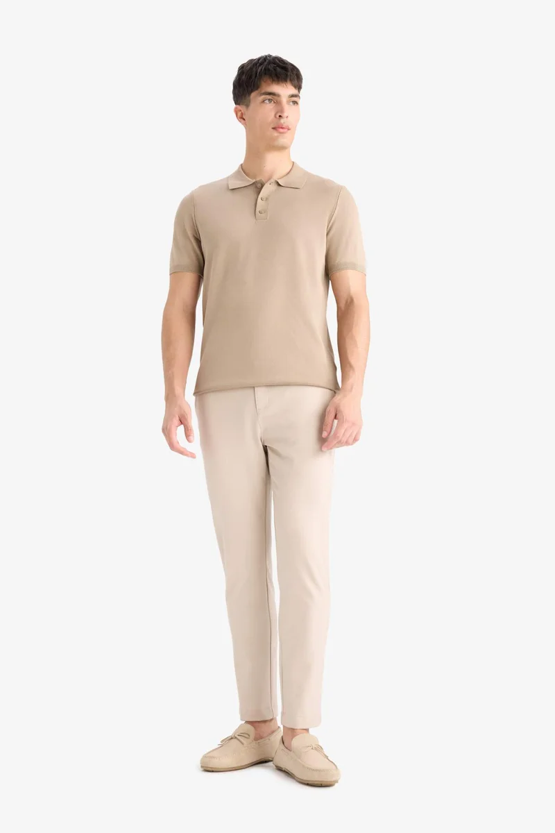 ديفاكتو Standard Fit Short Sleeve Knitwear Polo T-Shirt