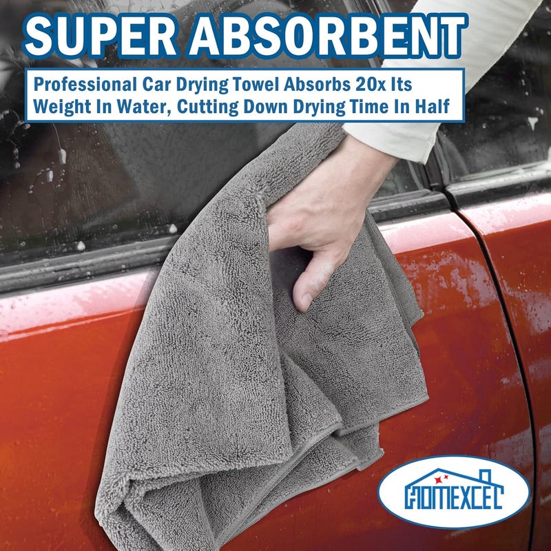 HOMEXCEL Professional Large Microfiber Car Drying Cloths Lint Free Scratch Free Highly Absorbent Drying Cloth for Cars, SUVs, RVs, Trucks and Boats, 31 x 24 Inch, Grey, 2 Pack Popular trusted craftsmanship - Image 4