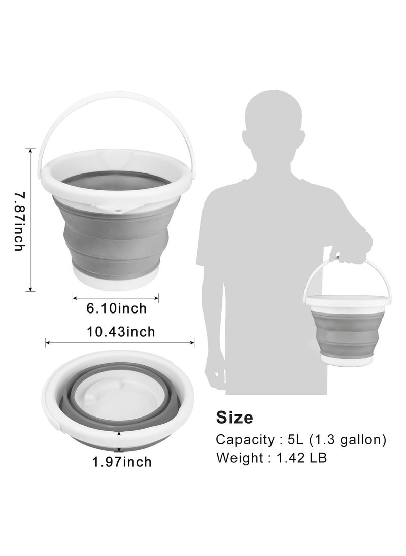 ماركة غير محددة - دلو بلاستيك قابل للطي 5 لتر (1.32 جالون) - Image 1