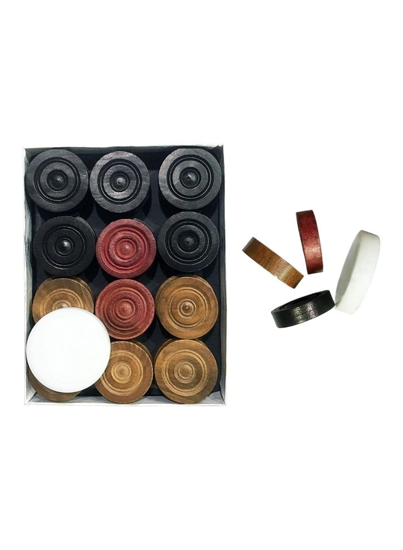 SYOSI Wooden Carrom 24 Coins Set With Striker