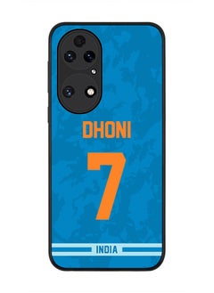 Rugged Black Edge Case for Huawei P50, Slim fit Soft Case Flexible Rubber Edges Thin Cover - Player Name - MS Dhoni, Jersey Number- 7