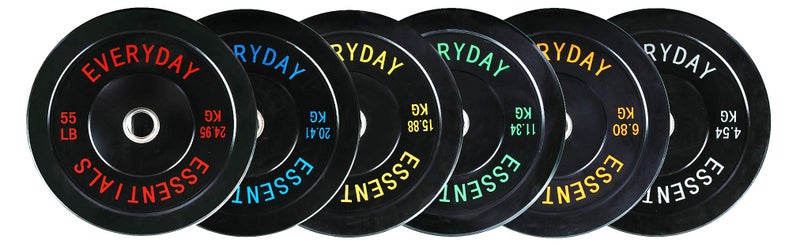 BalanceFrom Color Coded Black Olympic Bumper Plate Weight Plate with Steel Hub, 10LB Pair - Image 4