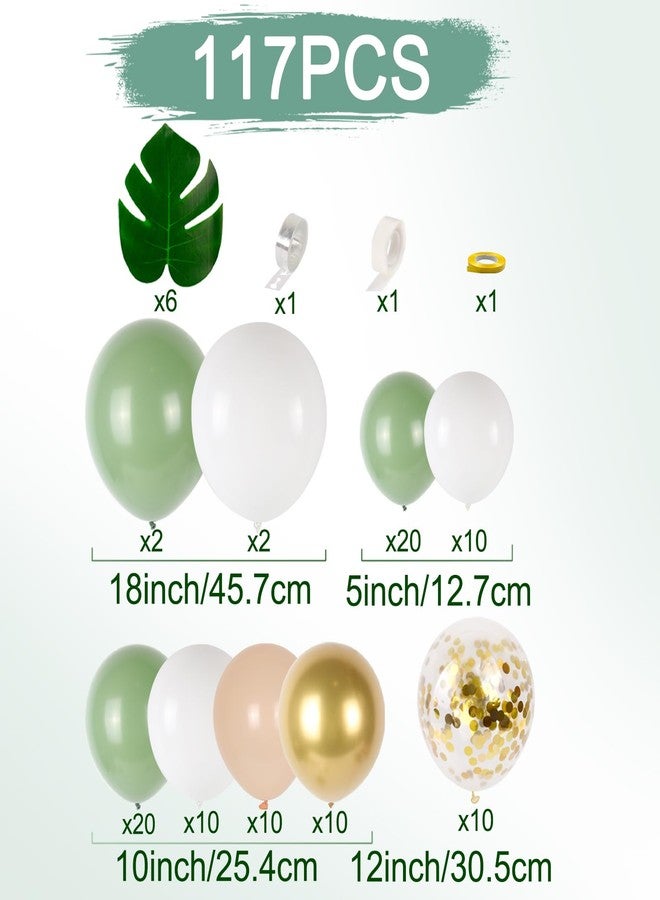 FengRise Sage Green Baby Shower Decorations - 4pcs Baby Boxes with Letters for Boy Girl, Sage Green and White Balloon Arch Kit Decor, Woodland Birthday Party Decorations 117pcs - Image 5