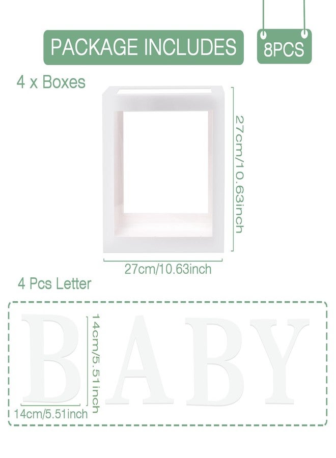 FengRise Sage Green Baby Shower Decorations - 4pcs Baby Boxes with Letters for Boy Girl, Sage Green and White Balloon Arch Kit Decor, Woodland Birthday Party Decorations 117pcs - Image 4