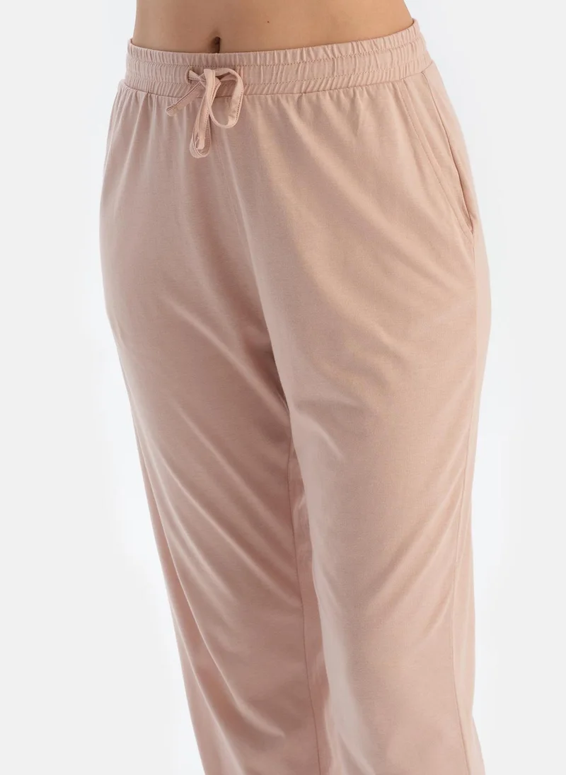 dagi T-shirt & Trousers Pajama Set Crew Neck Supreme Mid Rise Sleepwear