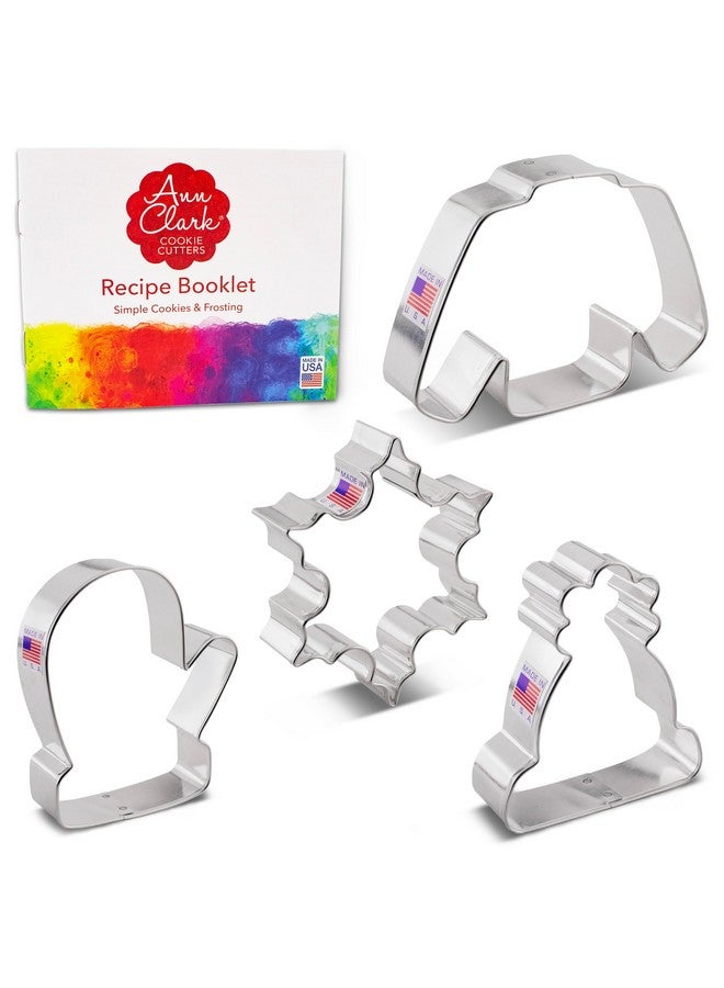 Ann Clark Cookie Cutters Winter and Christmas Cookie Cutters 4-Pc Set Made in USA by Ann Clark, Snowflake, Sweater, Mitten, Winter Hat  - Image 3