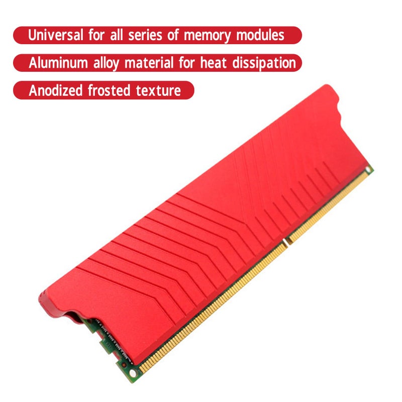 مشتت حرارة من سبائك الألومنيوم الحمراء لمبرد وحدات ذاكرة سطح المكتب DDR1 DDR2 DDR3 DDR4 ECC - Image 4