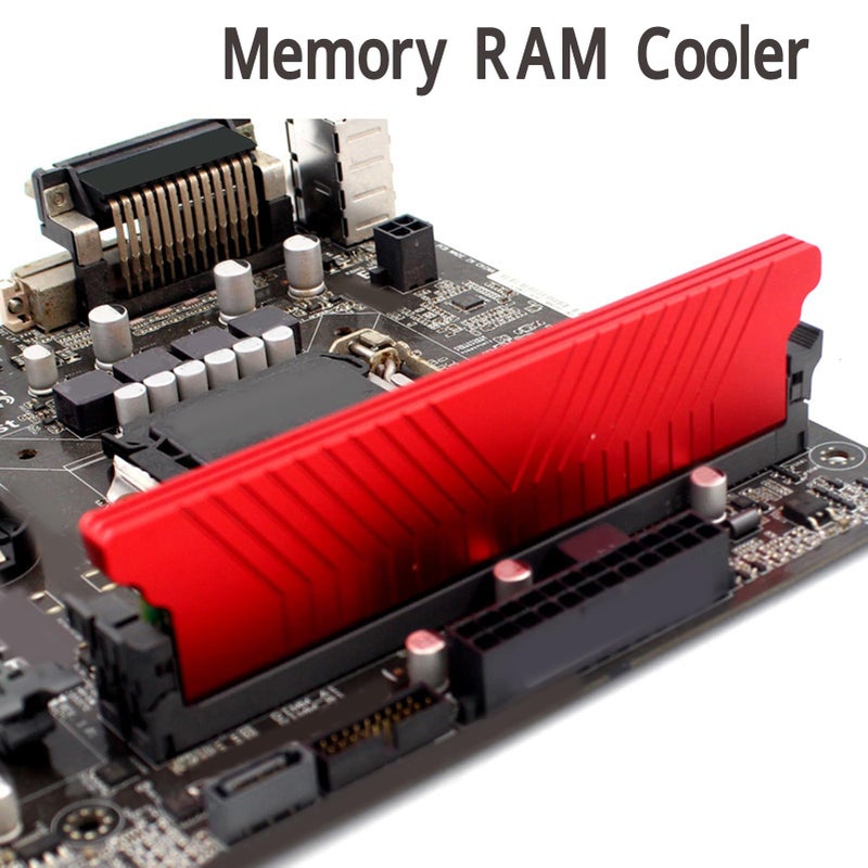 مشتت حرارة من سبائك الألومنيوم الحمراء لمبرد وحدات ذاكرة سطح المكتب DDR1 DDR2 DDR3 DDR4 ECC - Image 3