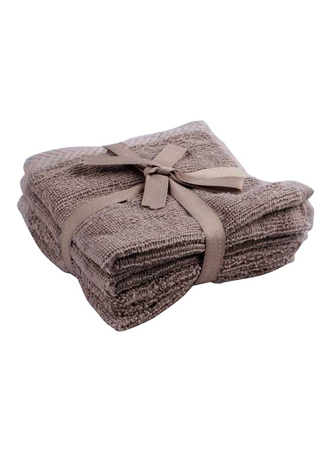 Loquat 4-Piece Towel Set Concepto L. Brown 30 x 30cm 