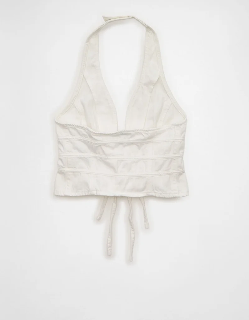 American Eagle  AE Denim Bow-Front Vest for Women | Best Price UAE