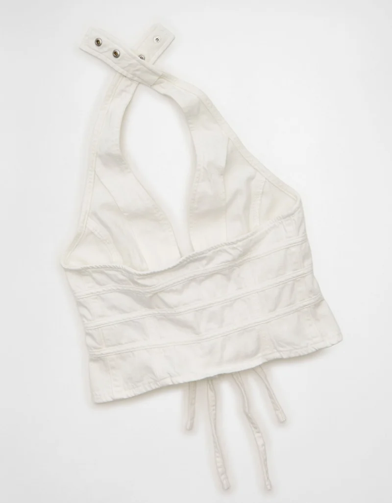 American Eagle  AE Denim Bow-Front Vest for Women | Best Price UAE