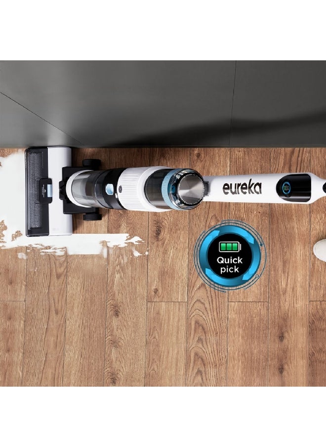 EUREKA Cordless Handheld Wet and Dry 2-In-1 Vacuum Mop Black and White 47.2 x 10.2 x 11.4 Inch JAH143C2201  - Image 2
