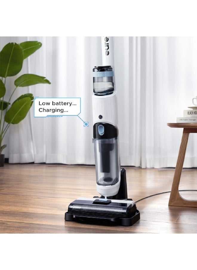 EUREKA Cordless Handheld Wet and Dry 2-In-1 Vacuum Mop Black and White 47.2 x 10.2 x 11.4 Inch JAH143C2201  - Image 5
