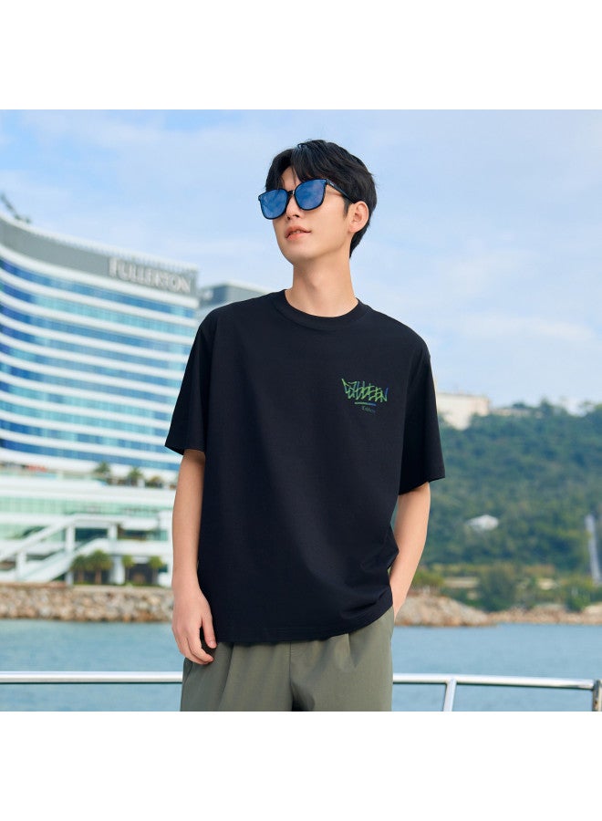 Cabbeen Short Sleeve Men's T-shirt Colorful Print Personality Trendy Fashion Street Short Sleeve T-shirt Men - Image 4