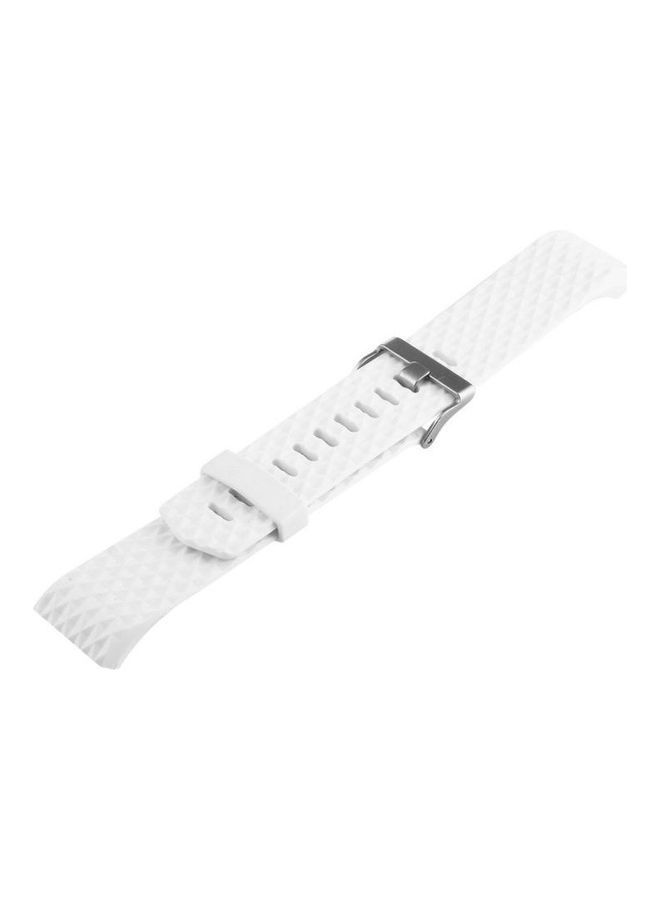 NIBEMINENT Bracelet Watch Diamond Texture TPU Watchband For Fitbit Charger 2 White - Image 2
