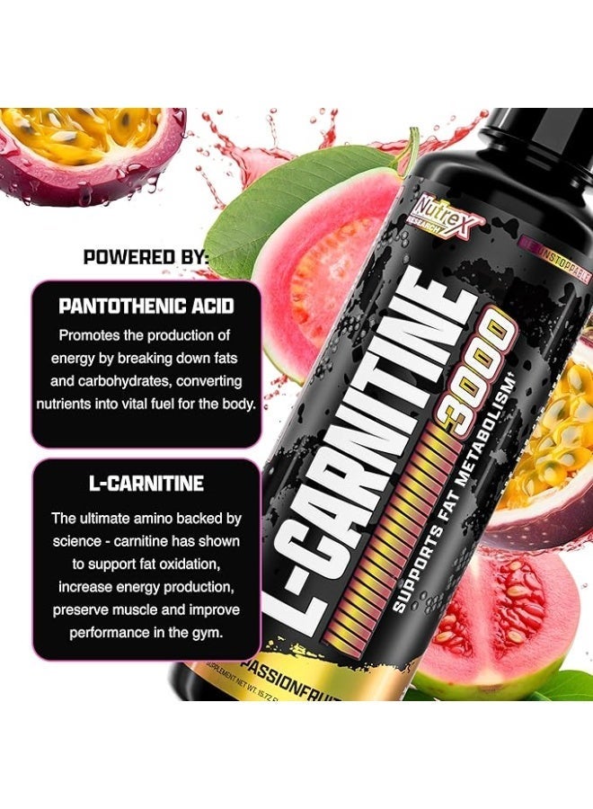 Nutrex Research Liquid Carnitine 3000 | Passionfruit Guava | Premium Liquid Carnitine, Stimulant Free - Image 2