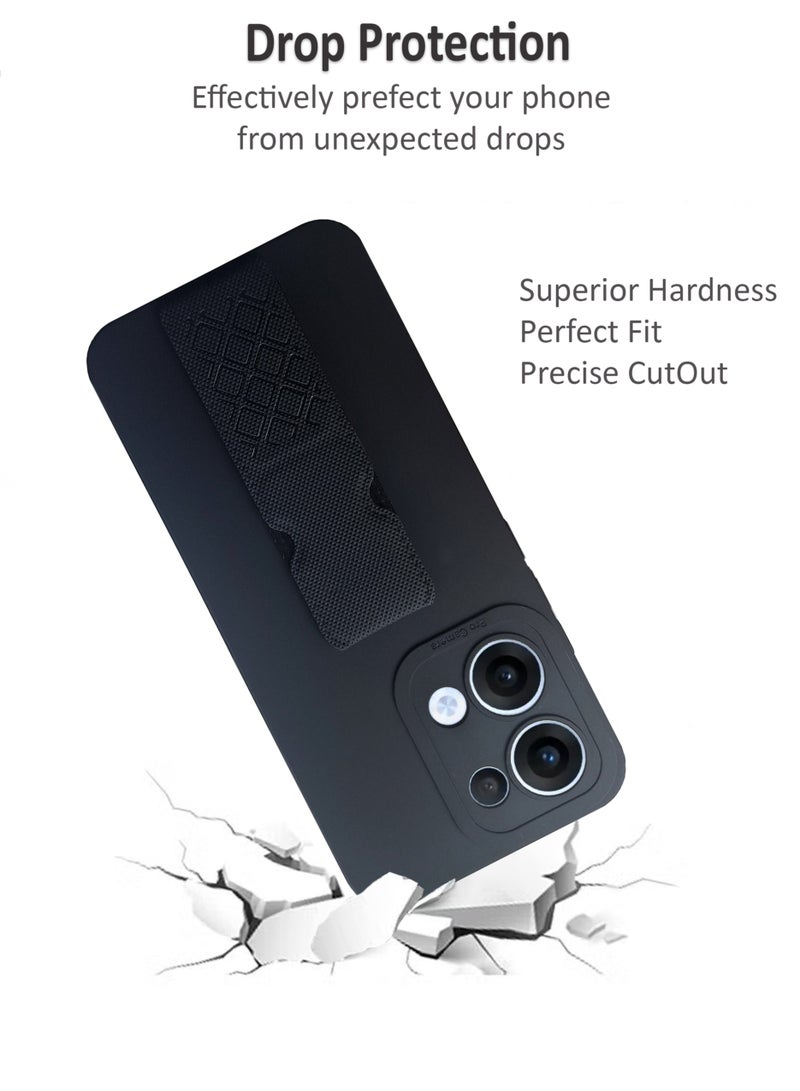 Waldic Oppo Reno 13 5G Premium Case | Premium Silicone  Case Cover Designed for Oppo Reno 13 5G | Oppo Reno 13 5G Case Camera and Drop Protection Thin Protective Back Cover Case for Oppo Reno 13 5G - Black - Image 2