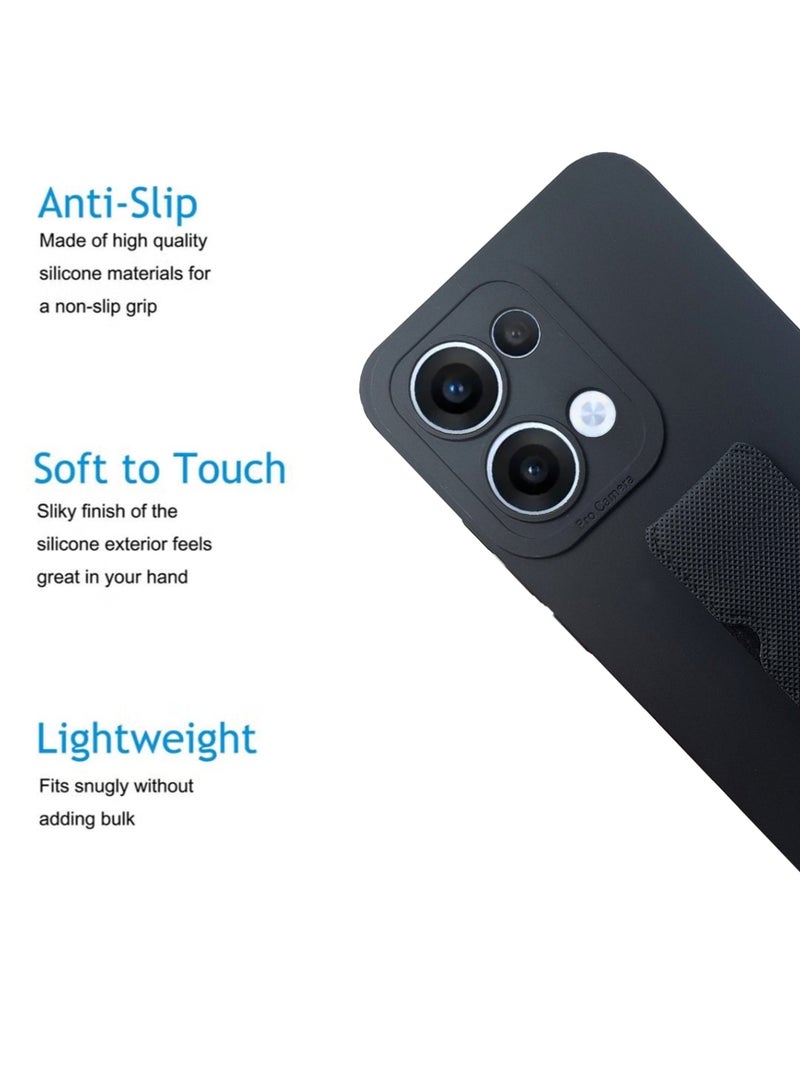 Waldic Oppo Reno 13 5G Premium Case | Premium Silicone  Case Cover Designed for Oppo Reno 13 5G | Oppo Reno 13 5G Case Camera and Drop Protection Thin Protective Back Cover Case for Oppo Reno 13 5G - Black - Image 4