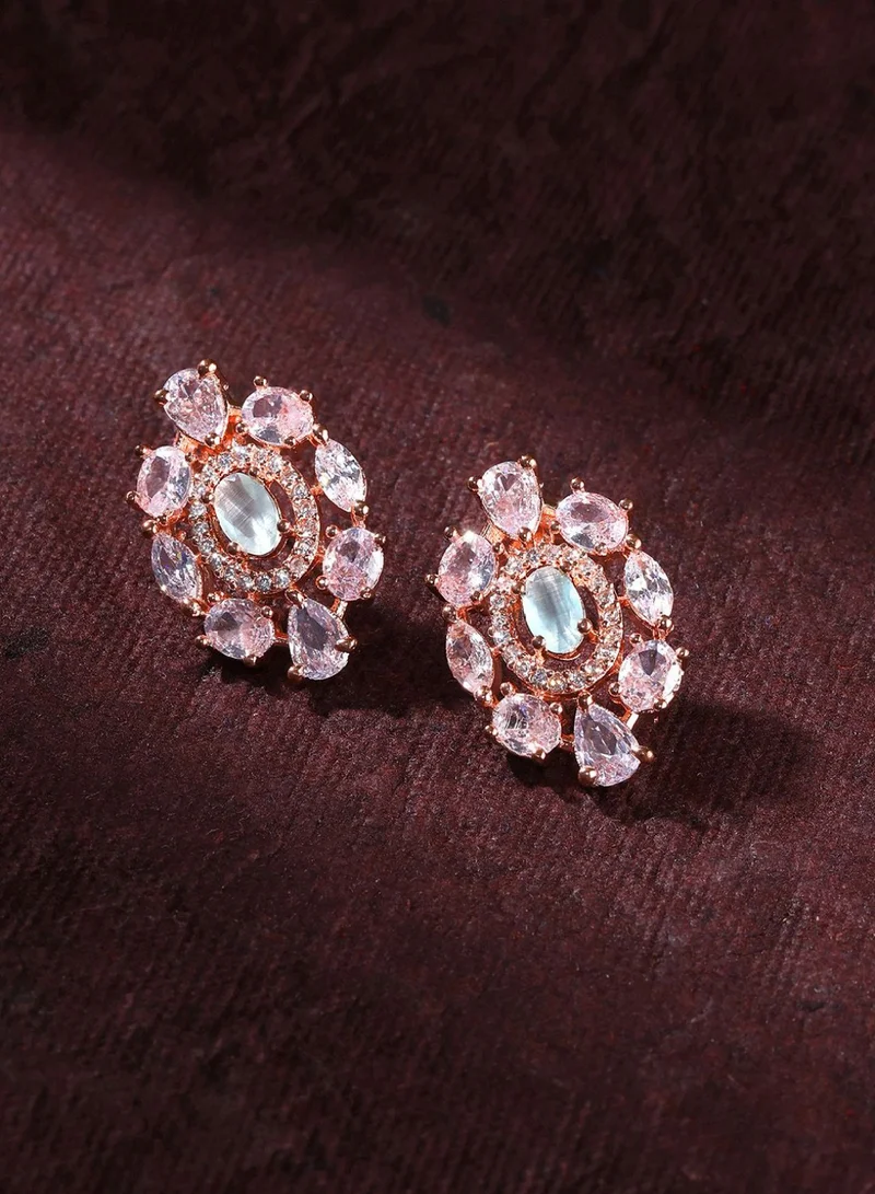 Priyaasi Rose Studded Studs Earrings