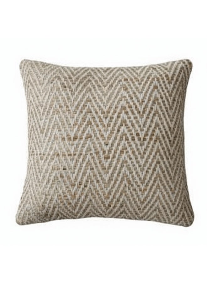 أي كي دي سي وسادة مربعة بنمط ريفي من AKDC مصنوعة من الجوت الطبيعي والقطن - لون برونزي، 45×45 سم - Image 1