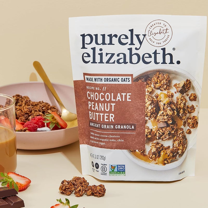 Purely Elizabeth Chocolate Peanut Butter Ancient Grain Granola - Gluten-Free, Non-GMO, 10 Ounce (Pack of 3) - Image 5