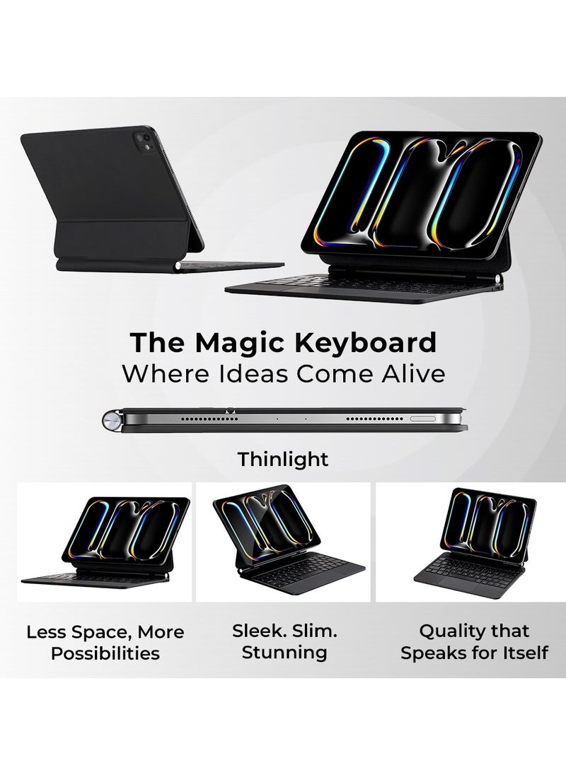 glassology - Magic Keyboard Case for iPad Pro 11 inch 2018, 2020, 2021, 2022, 2023 with Backlit Keys, Trackpad, and Adjustable Viewing Angles - Image 1