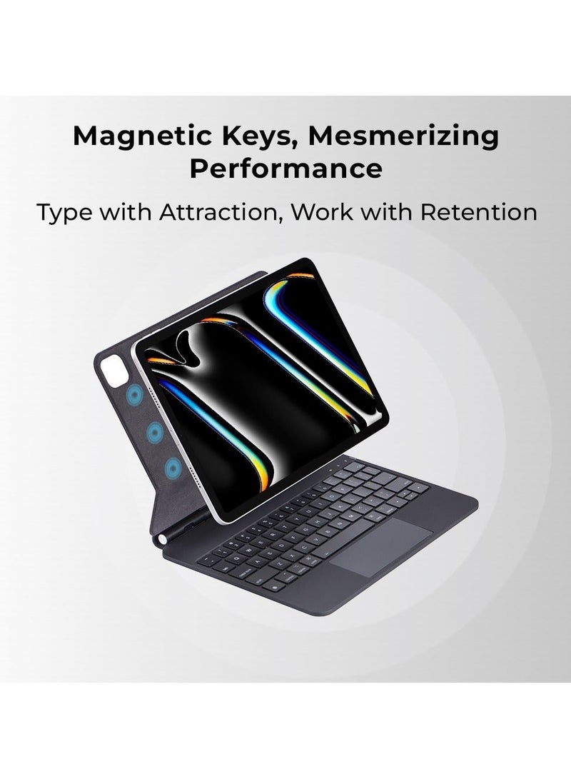 glassology Magic Keyboard Case for iPad Pro 11 inch 2018, 2020, 2021, 2022, 2023 with Backlit Keys, Trackpad, and Adjustable Viewing Angles - Image 3