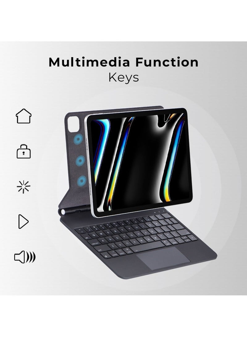 glassology Magic Keyboard Case for iPad Pro 11 inch 2018, 2020, 2021, 2022, 2023 with Backlit Keys, Trackpad, and Adjustable Viewing Angles - Image 5