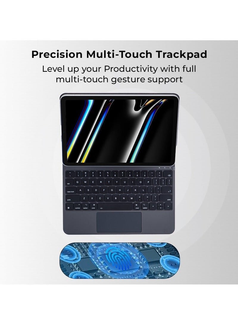 glassology Magic Keyboard Case for iPad Pro 11 inch 2018, 2020, 2021, 2022, 2023 with Backlit Keys, Trackpad, and Adjustable Viewing Angles - Image 4