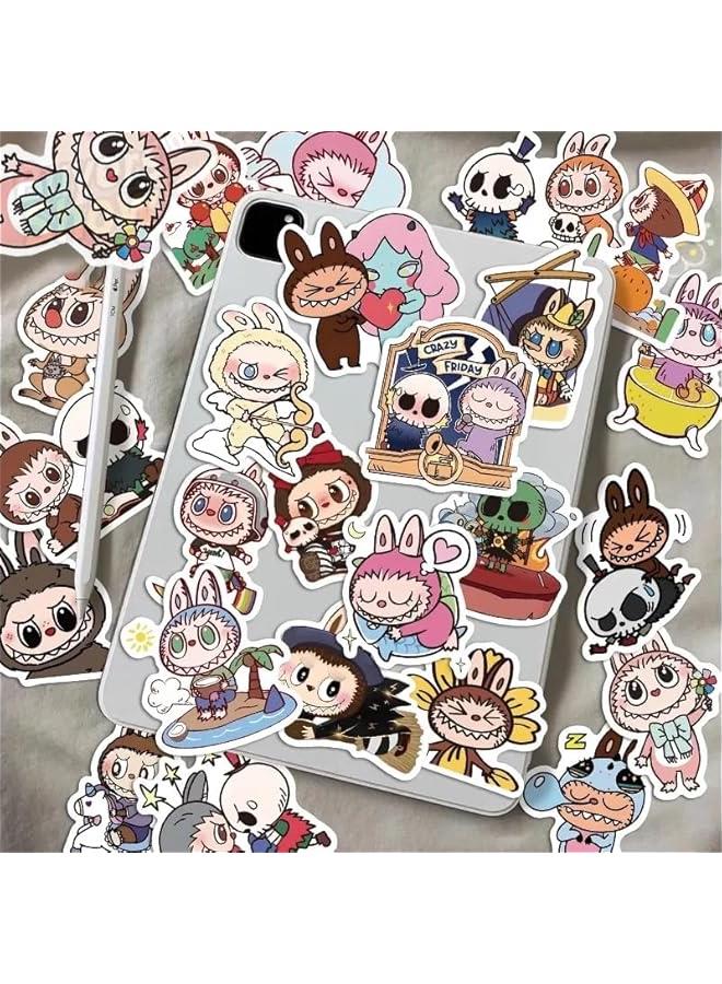 Arabest 70 Pcs Labubu Cartoon Sticker Water Bottle Fun Cute Stickers Suitable for Teenagers and Adults Vinyl Stickers Suitable for Laptop Skateboarding Party Supplies - Image 2