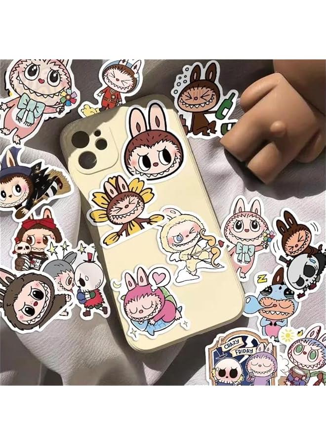 Arabest 70 Pcs Labubu Cartoon Sticker Water Bottle Fun Cute Stickers Suitable for Teenagers and Adults Vinyl Stickers Suitable for Laptop Skateboarding Party Supplies - Image 3
